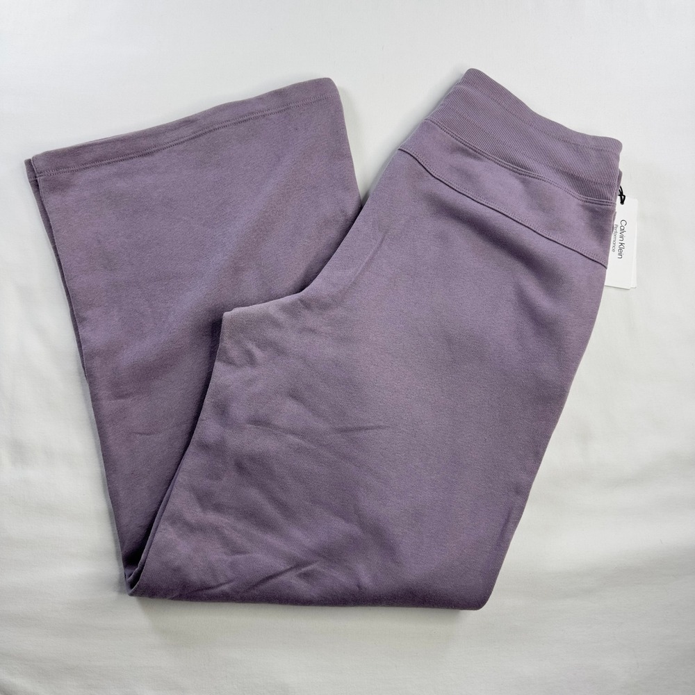 Calvin Klein Sweatpants Womens Large Purple Wide Leg Pants
